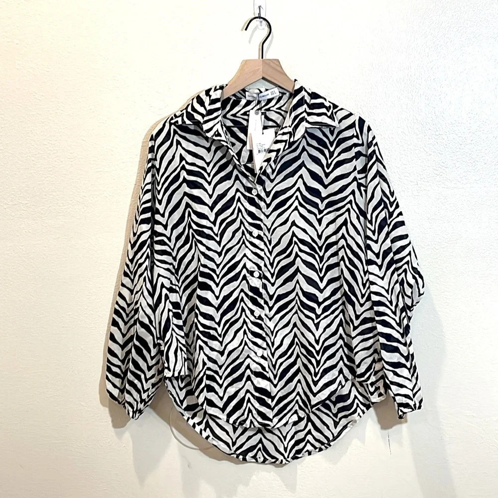 Faithfull the Brand Rylen long sleeve buttondown AYU print size XS/US 2 - Picture 4 of 8